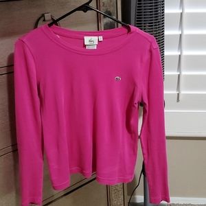 Lacoste long sleeve pink shirt